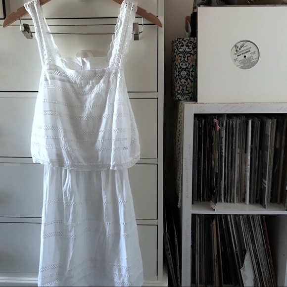 Topshop Dresses & Skirts - TOPSHOP Lace Eyelet Apron Dress